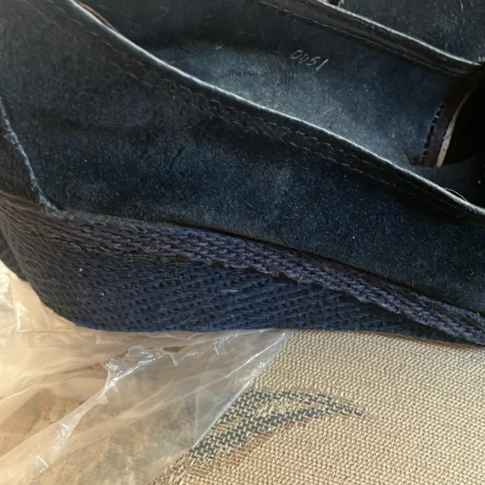 Dark Blue Suede wedges 8